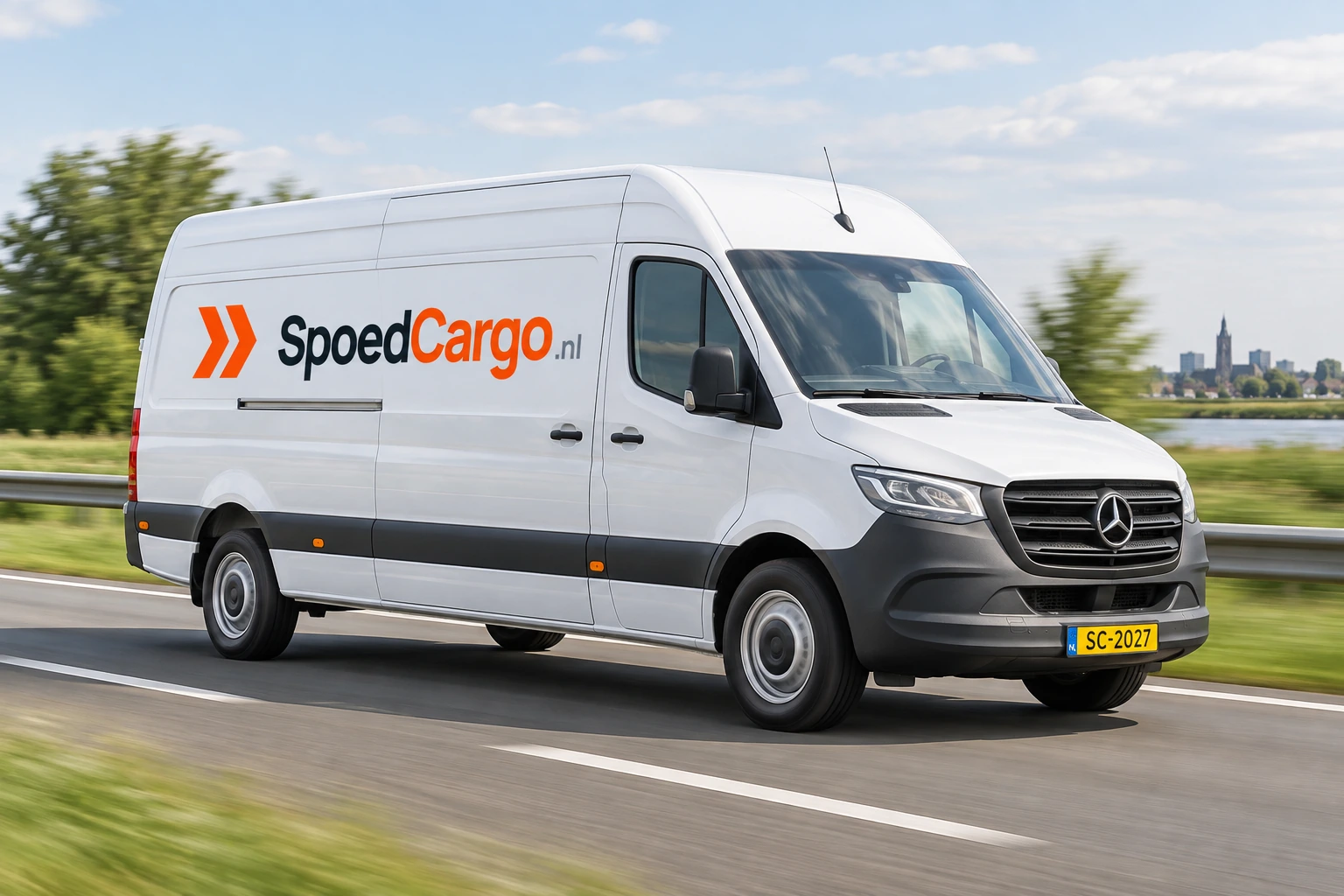 SpoedCargo bestelbus onderweg met een spoedzending